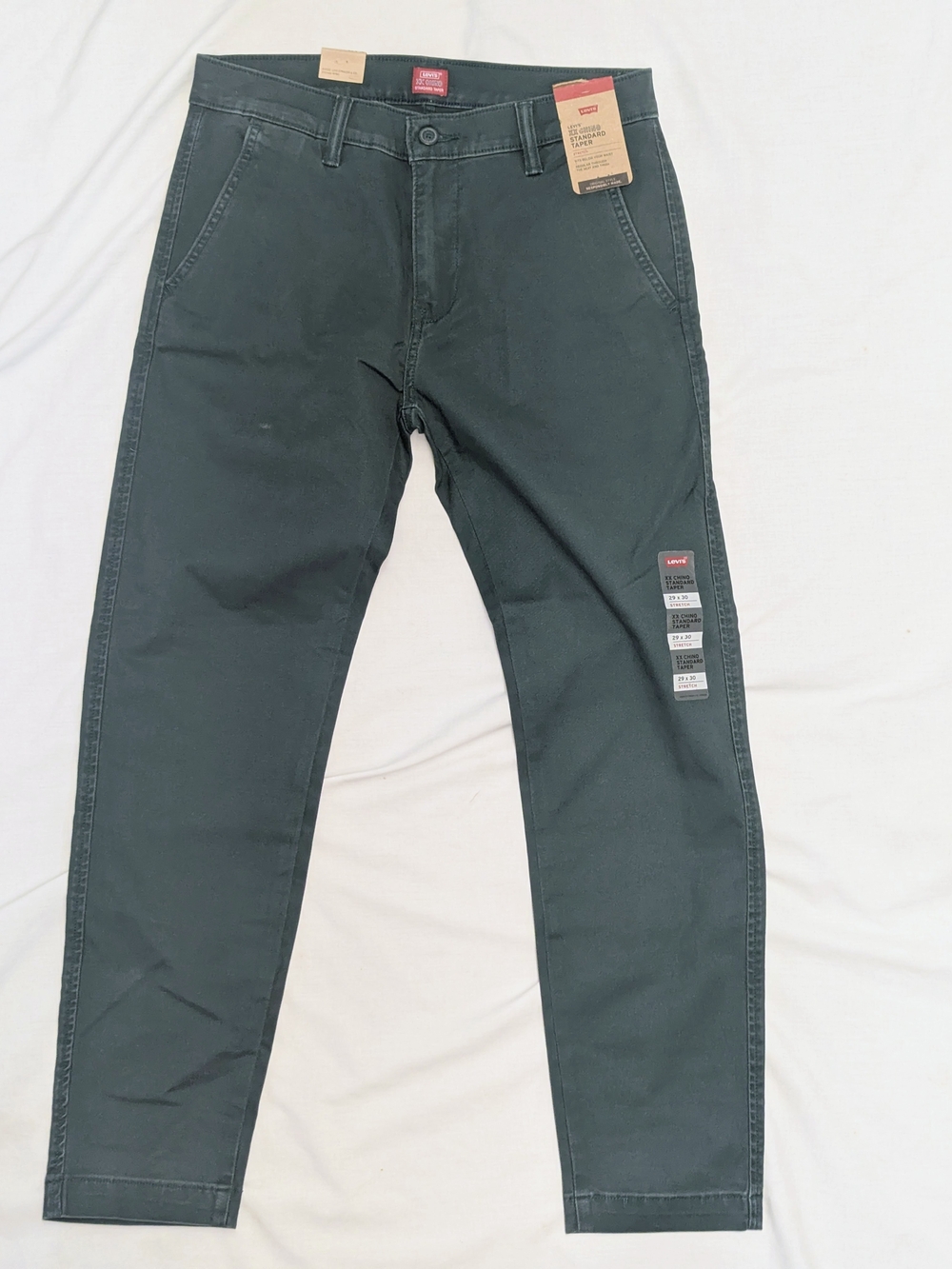 Levi's XX Chino Standard Taper Mens Pants 29x30 Green Stretch Casual NWT